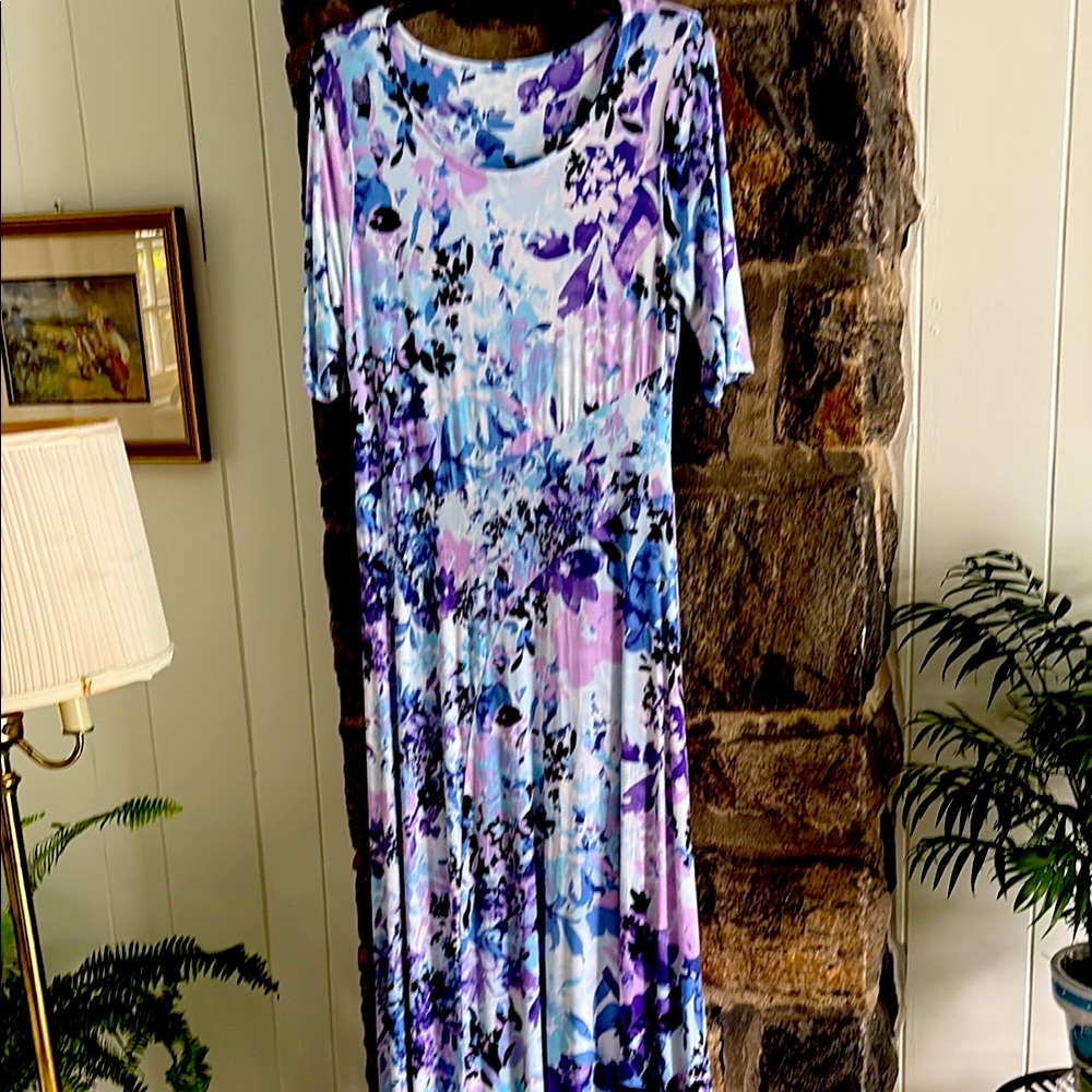Soft Surroundings Floral Maxi Dress - Blue and Purple